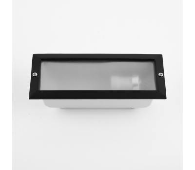 Фасадна луна за вграждане в стена ACA LIGHTING AC.045GL64BMS BLACK RECESSED FASADE WALL LAMP