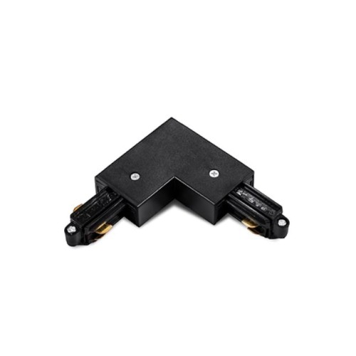 Ъглов конектор за монофазна шина за открит монтаж ACA LIGHTING 2WLB BLACK 90 CORNER CONNECTOR