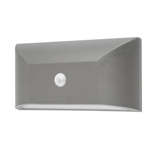 LED фасадна луна за външен монтаж с датчик ACA LIGHTING SLIM22PIR GREY