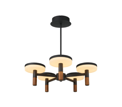 ACA LIGHTING CN5P52WBKCCT ASIAN BLACK CHANDELIER 52W CCT 2700K - 3000K - 4000K