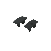 ACA LIGHTING EP109B SET OF PLASTIC END CAPS WITH HOLE FOR P109B MINI BLACK COLOUR PROFILE