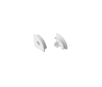 ACA LIGHTING EP161 SET OF WHITE PLASTIC END CAPS WITH HOLE FOR P161U CORN PROFILE