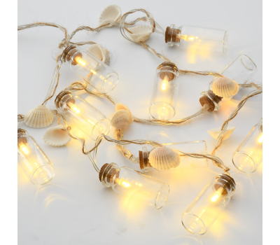 LED светещ гирлянд ACA LIGHTING F04101102 0,6W 3000K 1350mm 2 x AA GLASS BOTTLE SHELLS DECORATIVE STRING LIGHT