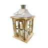 ACA LIGHTING F06111222 LED WOOD & METAL LANTERN WITH CANDLE 0.06W 3000K 3 x AAA IP44