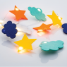 LED светещ гирлянд ACA LIGHTING F07101126 0.6W 3000K 900mm 2 x AA FELT CLOUD and STARS STRING LIGHT WITH COPPER WIRE