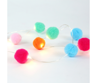 LED светещ гирлянд ACA LIGHTING F07101141 0.6W 3000K 900mm 2 x AA WOVEN POM POM BALLS STRING LIGHT WITH COPPER WIRE