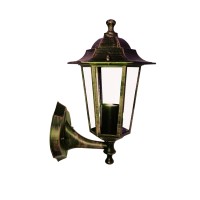 ACA LIGHTING HI6021R HEXAGON WALL GARDEN AMTIQUE BROWN IP44