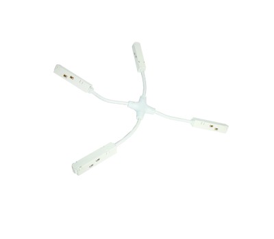 Електропроводима четворна връзка за магнитна шина ACA LIGHTING MCROSSW Magnetic X - electrical connector White