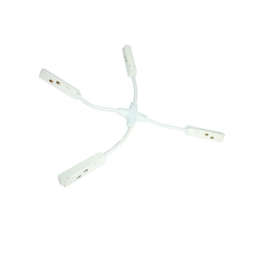 Електропроводима четворна връзка за магнитна шина ACA LIGHTING MCROSSW Magnetic X - electrical connector White