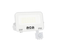 LED фасаден прожектор с датчик за движение ACA LIGHTING N20CCTSW 20W 3000K - 4000K - 6500K IP66 PIR SENSOR WHITE FLOODLIGHT