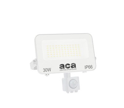 LED фасаден прожектор с датчик за движение ACA LIGHTING N30CCTSW 30W 3000K - 4000K - 6500K IP66 PIR SENSOR WHITE FLOODLIGHT