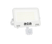 LED фасаден прожектор с датчик за движение ACA LIGHTING N50CCTSW 50W 3000K - 4000K - 6500K IP66 PIR SENSOR WHITE FLOODLIGHT