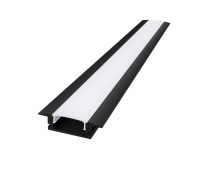 Алуминиев профил за вграждане за LED лента ACA LIGHTING P108UB MINI BLACK COLOUR RECESSED PROFILE WITH OPAL DIFFUSER 2000mm