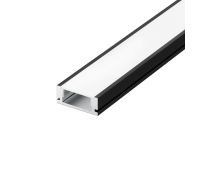 Алуминиев профил за външен монтаж за LED лента ACA LIGHTING P109B MINI BLACK COLOUR SURFACE MOUNTING PROFILE WITH OPAL DIFFUSER 2000mm