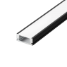ACA LIGHTING P109B MINI BLACK COLOUR SURFACE MOUNTING PROFILE WITH OPAL DIFFUSER 2000mm