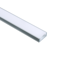 ACA LIGHTING P109U MINI SILVER COLOUR SURFACE MOUNTING PROFILE WITH OPAL DIFFUSER 2000mm