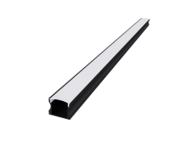 Алуминиев профил за външен монтаж за LED лента ACA LIGHTING P113UB SCAR BLACK COLOUR SURFACE MOUNTING PROFILE WITH OPAL DIFFUSER 2000mm