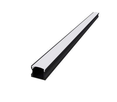Алуминиев профил за външен монтаж за LED лента ACA LIGHTING P113UB SCAR BLACK COLOUR SURFACE MOUNTING PROFILE WITH OPAL DIFFUSER 2000mm