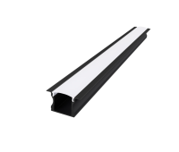 Алуминиев профил за вграждане за LED лента ACA LIGHTING P115UB HAZEL BLACK RECESSED PROFILE WITH OPAL DIFFUSER 2000mm