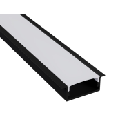 Алуминиев профил за вграждане за LED лента ACA LIGHTING P119UB NORM BLACK RECESSED PROFILE WITH OPAL DIFFUSER 2000mm