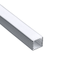 ACA LIGHTING P124U DEP SILVER COLOUR SURFACE MOUNTING PROFILE WITH OPAL DIFFUSER 2000mm