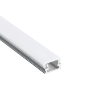 ACA LIGHTING P127U BRAEL SILVER COLOUR SURFACE MOUNTING PROFILE WITH OPAL DIFFUSER 2000mm