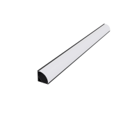 Алуминиев ъглов профил за външен монтаж за LED лента ACA LIGHTING P161U100MB CORN BLACK COLOUR SURFACE MOUNTING PROFILE WITH OPAL DIFFUSER 2000mm