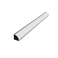 Алуминиев ъглов профил за външен монтаж за LED лента ACA LIGHTING P161U100MB CORN BLACK COLOUR SURFACE MOUNTING PROFILE WITH OPAL DIFFUSER 2000mm