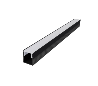 Алуминиев профил за външен монтаж за LED лента ACA LIGHTING P178UB REGO BLACK COLOUR SURFACE MOUNTING PROFILE WITH OPAL DIFFUSER 2000mm