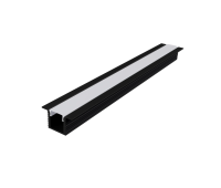 Алуминиев профил за вграждане за LED лента ACA LIGHTING P189UB ERIN BLACK RECESSED PROFILE WITH OPAL DIFFUSER 2000mm