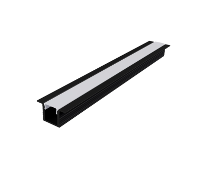 Алуминиев профил за вграждане за LED лента ACA LIGHTING P189UB ERIN BLACK RECESSED PROFILE WITH OPAL DIFFUSER 2000mm