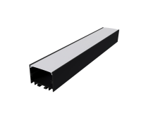 Алуминиев профил за външен монтаж за LED лента ACA LIGHTING P217UB CORA BLACK ALUMINIUM SURFACE PROFILE WITH OPAL DIFFUSER 2000mm