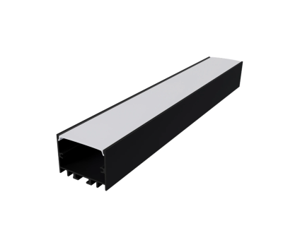 Алуминиев профил за външен монтаж за LED лента ACA LIGHTING P217UB CORA BLACK ALUMINIUM SURFACE PROFILE WITH OPAL DIFFUSER 2000mm