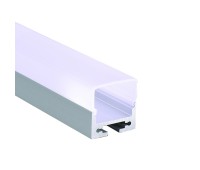 Алуминиев профил за външен монтаж за LED лента ACA LIGHTING P28NU PEND SILVER COLOUR SURFACE MOUNTING PROFILE WITH SEMI CLEAR DIFFUSER 2000mm