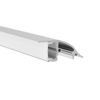 ACA LIGHTING P62NU RAINA SILVER COLOUR SURFACE MOUNTING PROFILE WITH OPAL DIFFUSER 2000mm