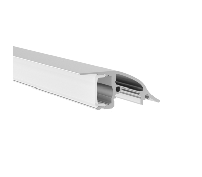 ACA LIGHTING P62NU RAINA SILVER COLOUR SURFACE MOUNTING PROFILE WITH OPAL DIFFUSER 2000mm