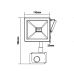 ACA LIGHTING Q1040WS 10W 4000K IP66 WHITE MOTION SENSOR FLOODLIGHT