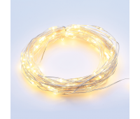 ACA LIGHTING X0150111 3W 3000K 5000mm 3 x AA SILVER LED STRING LIGHT WITH COPPER WIRE