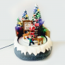 LED коледна декорация ACA LIGHTING X0312 LED REINDEER FARM SANTA + ROTATION KID + REINDEER 8 SONGS 0,58W RGB + YELLOW 3 x AA 