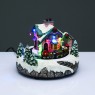 LED коледна декорация ACA LIGHTING X0345 LED SNOWY HOUSE WITH TRAIN + ROTATION TRAIN 8 SONGS 0,45W RGB 3 x AA 