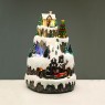 LED коледна декорация ACA LIGHTING X0360 LED SNOWY VILLAGE WITH TRAIN + ROTATION TRAIN, KIDS AND TREE 8 SONGS 0,585W RGB LED 3 x AA 