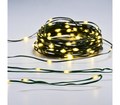 LED светещ гирлянд ACA LIGHTING X0410011262 2,4W 3000K 10000mm 3 x AA GREEN LED STRING LIGHTS WITH PVC COPPER WIRE IP44