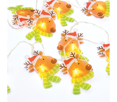 LED светещ гирлянд ACA LIGHTING X04101101 0,6W 3000K 1350mm 2 x AA PLASTIC DEER HEAD DECORATIVE STRING LIGHT