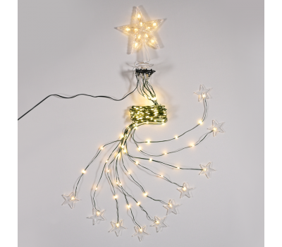 LED светещ гирлянд ACA LIGHTING X041901525 2,4W 3000K LED STRING TREE LIGHTS WITH STAR WITH PVC COPPER WIRE