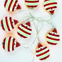 ACA LIGHTING X05101123 0,6W 3000K 1350mm 2 x AA WOODEN MERRY CHRISTMAS BALLS DECORATIVE STRING LIGHT