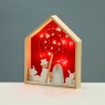 LED коледна декорация ACA LIGHTING X0511126 LED PLYWOOD RED HOUSE 0,6W 3000K 2 x AAA