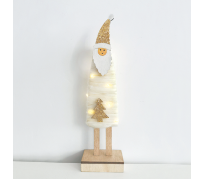 ACA LIGHTING X05121419 LED WOODEN SANTA WITH WOOL 0,72W 3000K 2 x AAA