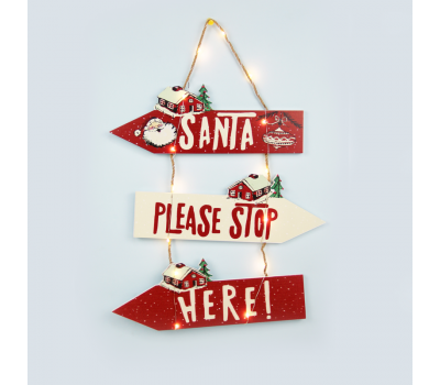 ACA LIGHTING X05141115 LED WOODEN SANTA SIGNPOST 0,84W 3000K 2 x AAA
