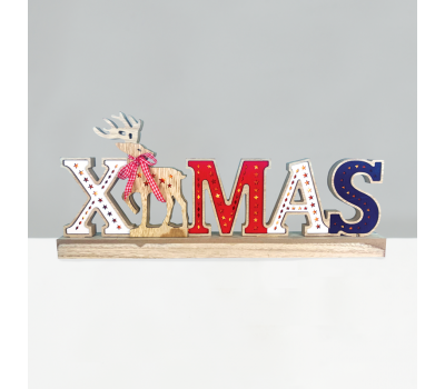 LED коледна декорация ACA LIGHTING X05261113 LED WOODEN CHRISTMAS SIGN 1,56W 3000K 3 x AA