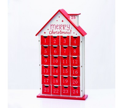 Коледна декорация ACA LIGHTING X0542124 WOODEN CALENDAR WITH DRAWERS